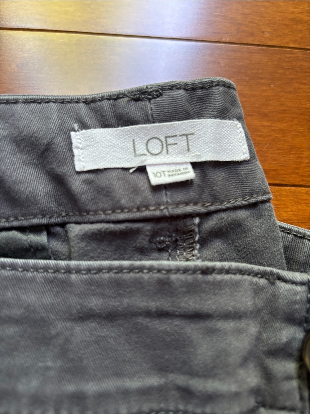 LOFT Women Monroe Slim Pant Set of Khaki, Navy Green Pant, 10 Tall - Picture 5 of 7